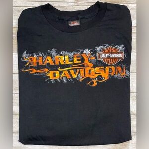 Harley-Davidson Orlando Fl Men's Black Tee with Fiery Orange Logo 4XL Like New
